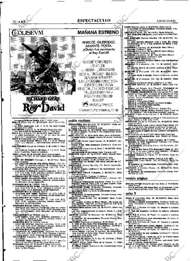 ABC MADRID 22-08-1985 página 52