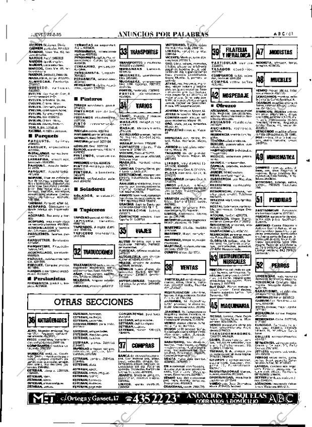 ABC MADRID 22-08-1985 página 61