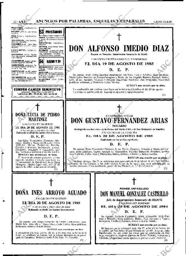 ABC MADRID 22-08-1985 página 62