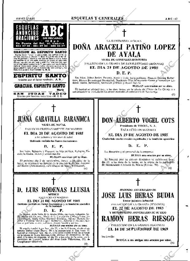 ABC MADRID 22-08-1985 página 63