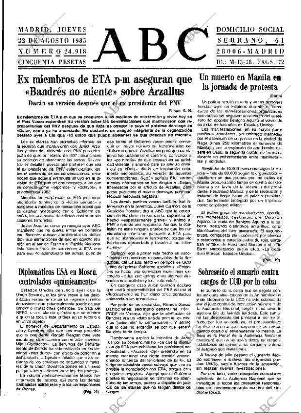 ABC MADRID 22-08-1985 página 9