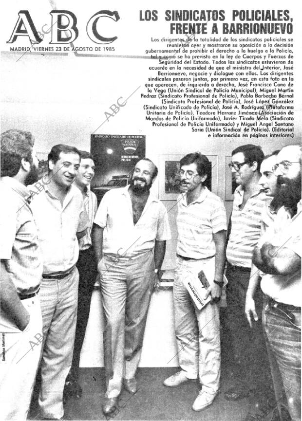 ABC MADRID 23-08-1985 página 1