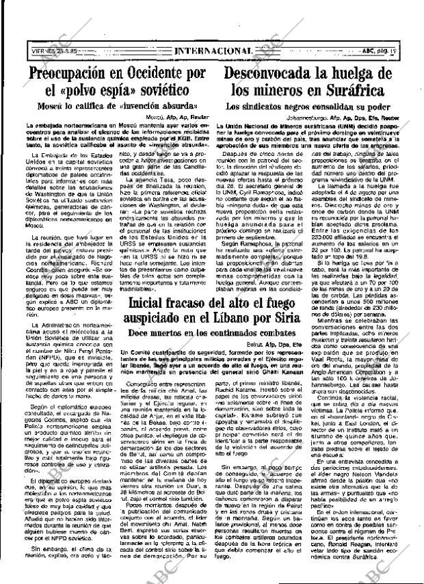 ABC MADRID 23-08-1985 página 19