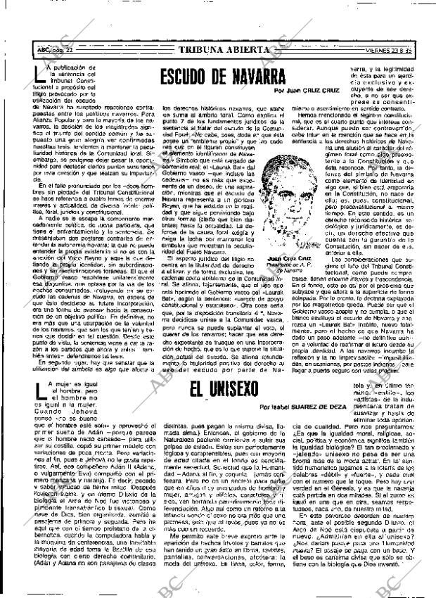 ABC MADRID 23-08-1985 página 22