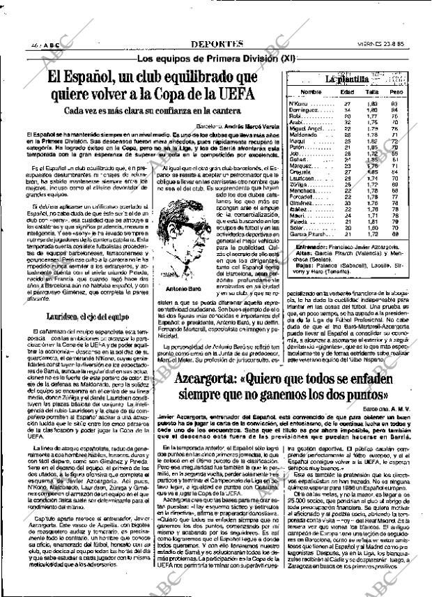 ABC MADRID 23-08-1985 página 46