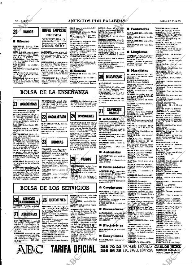 ABC MADRID 23-08-1985 página 58