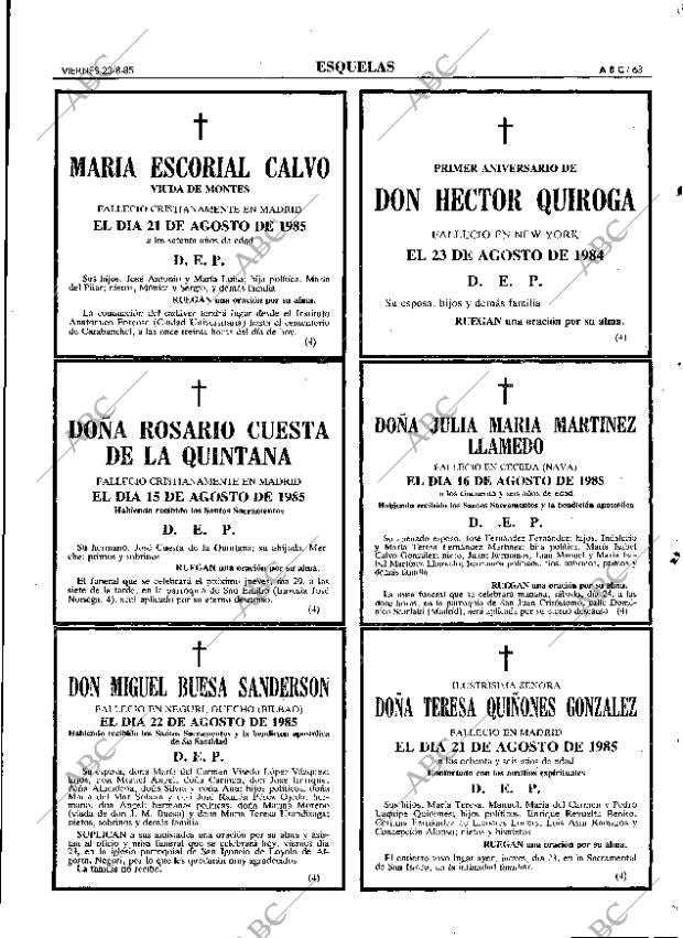 ABC MADRID 23-08-1985 página 63