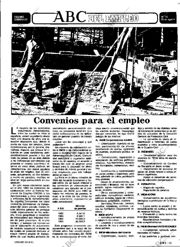 ABC MADRID 23-08-1985 página 65