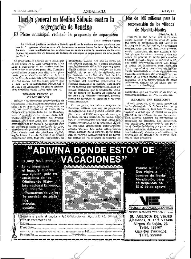 ABC SEVILLA 23-08-1985 página 21