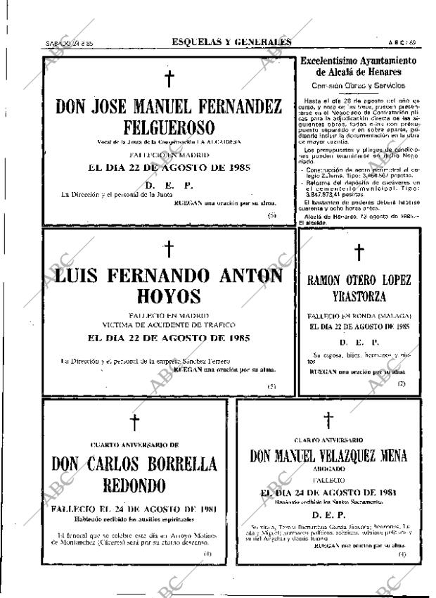 ABC MADRID 24-08-1985 página 69