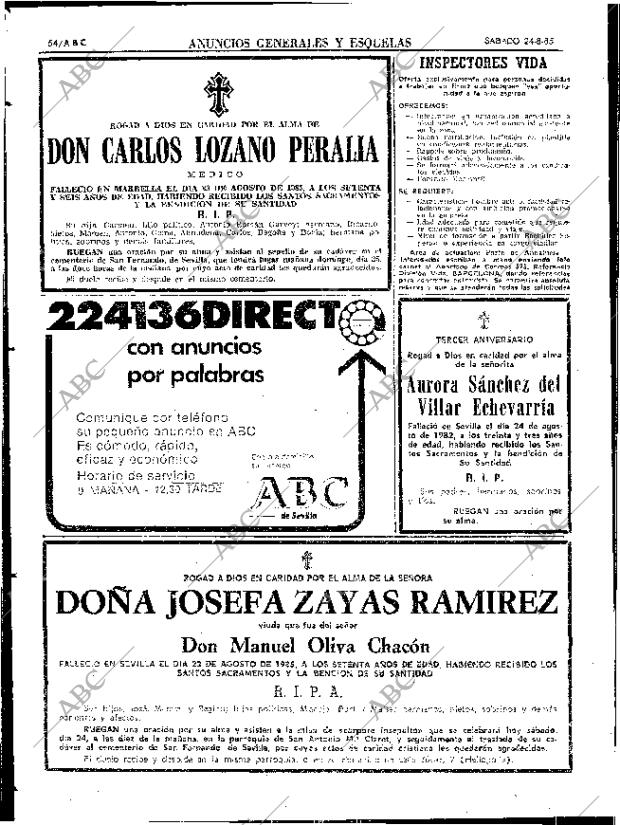 ABC SEVILLA 24-08-1985 página 54