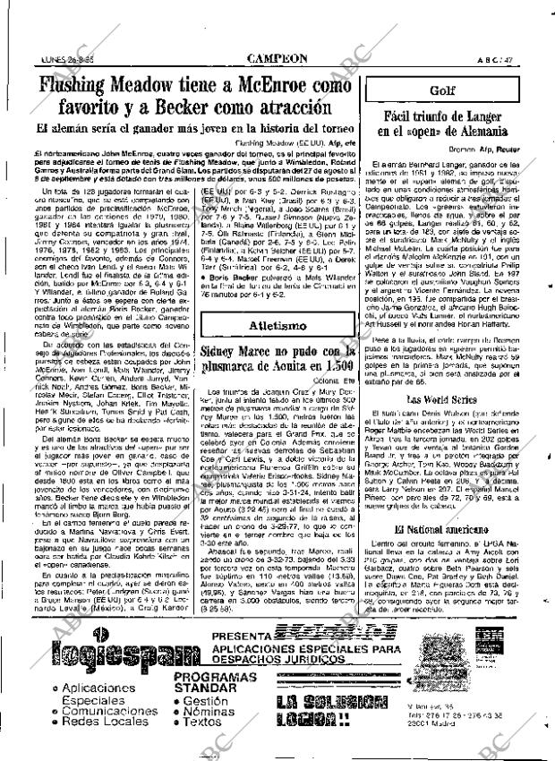 ABC MADRID 26-08-1985 página 47