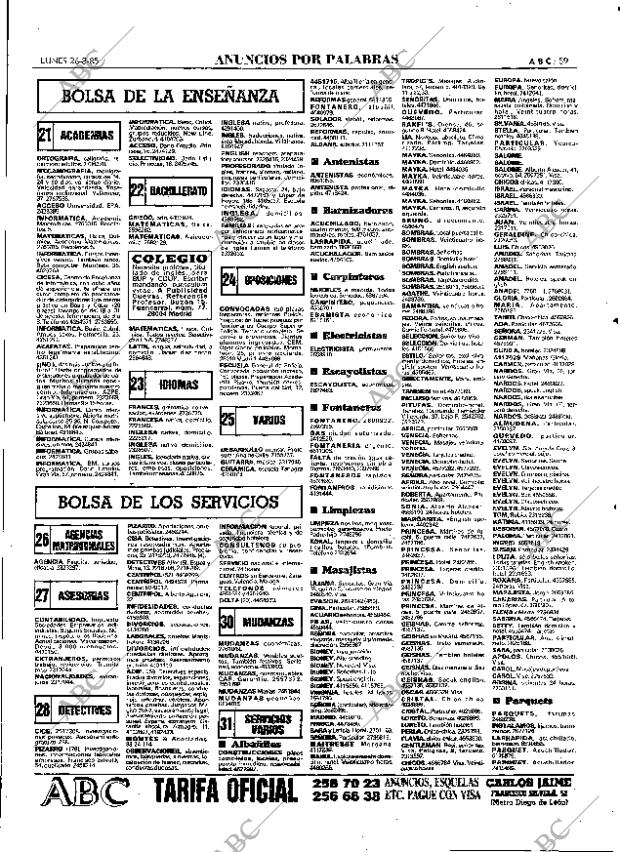 ABC MADRID 26-08-1985 página 59