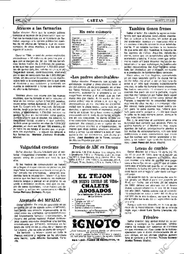 ABC MADRID 27-08-1985 página 10