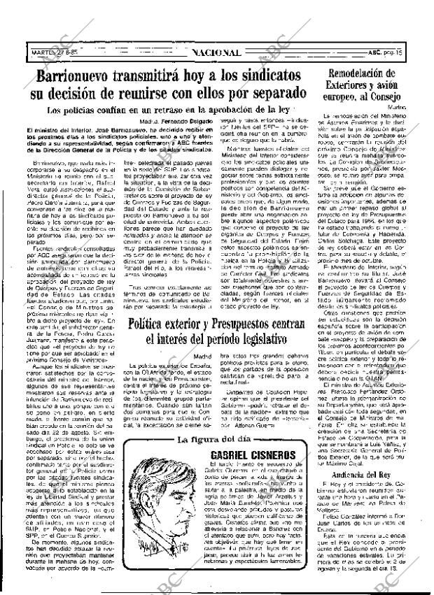 ABC MADRID 27-08-1985 página 15