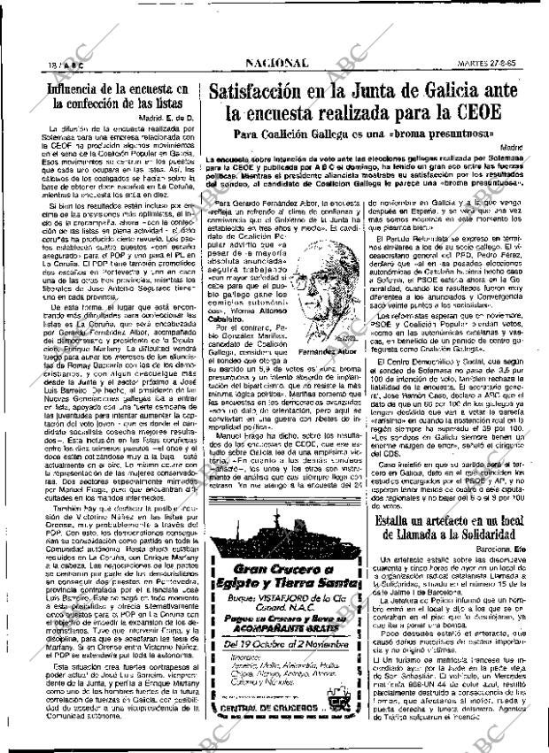 ABC MADRID 27-08-1985 página 18