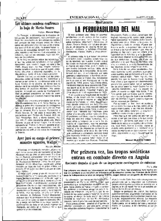 ABC MADRID 27-08-1985 página 20