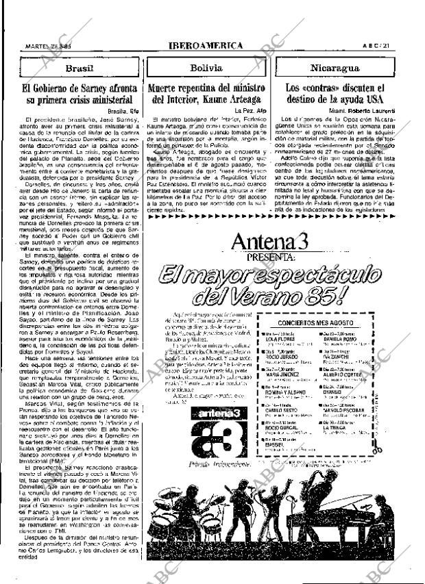 ABC MADRID 27-08-1985 página 21