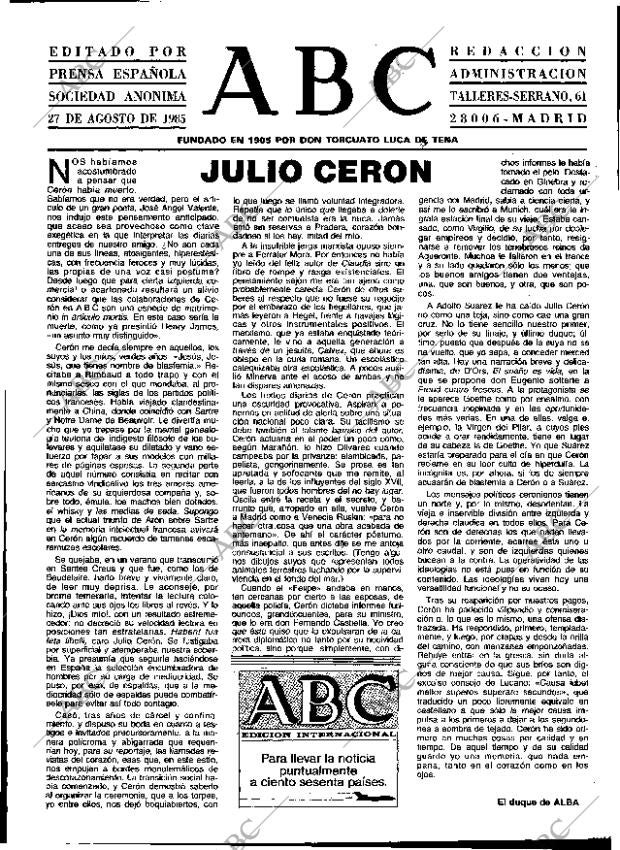 ABC MADRID 27-08-1985 página 3