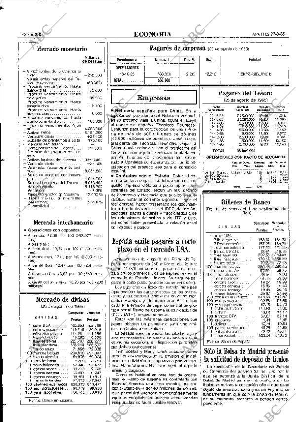 ABC MADRID 27-08-1985 página 42