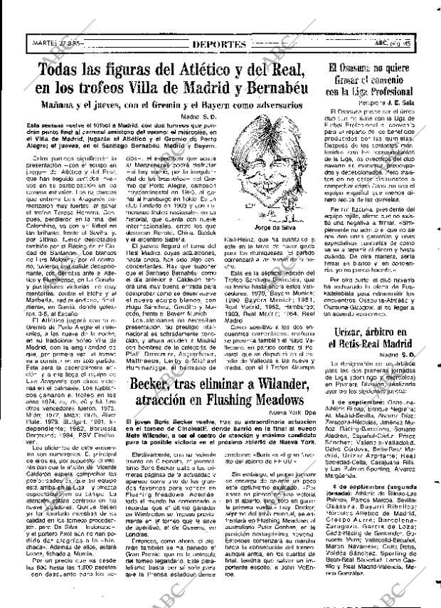 ABC MADRID 27-08-1985 página 45