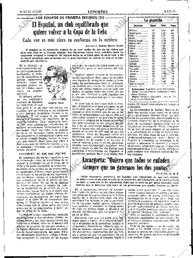 ABC SEVILLA 27-08-1985 página 51