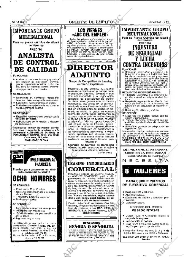 ABC MADRID 01-09-1985 página 58