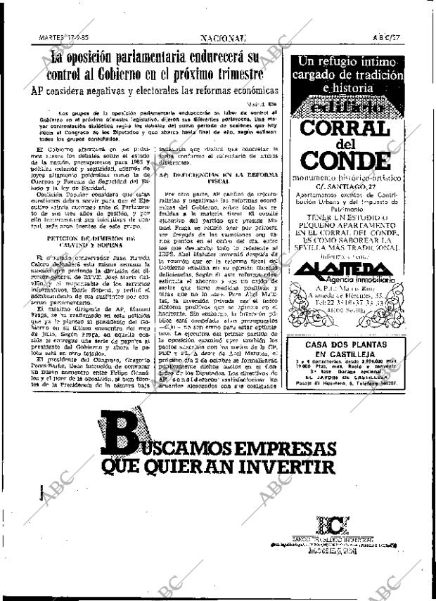 ABC SEVILLA 17-09-1985 página 27