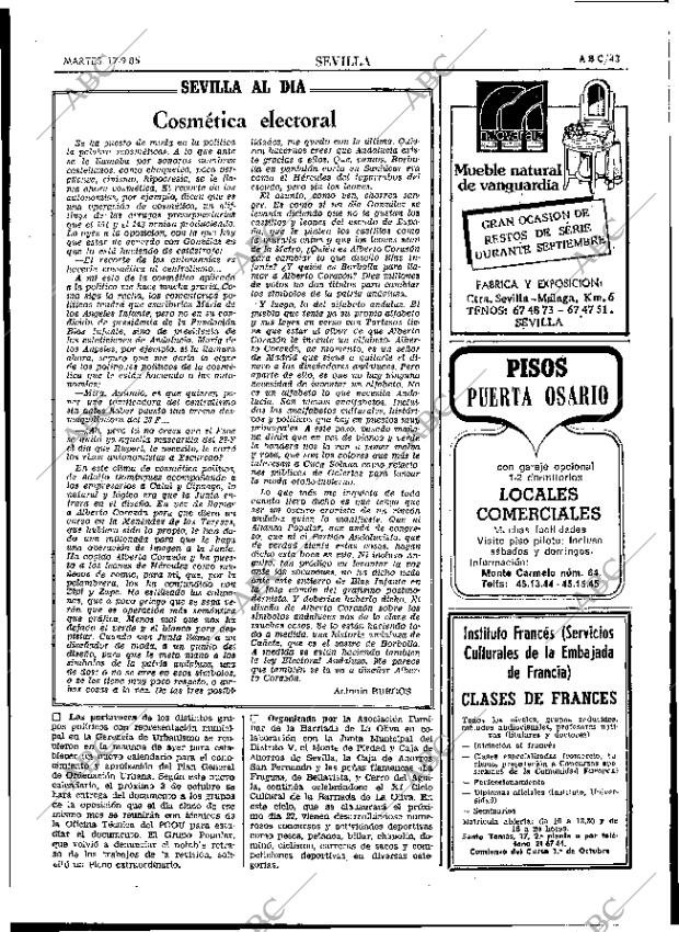ABC SEVILLA 17-09-1985 página 43