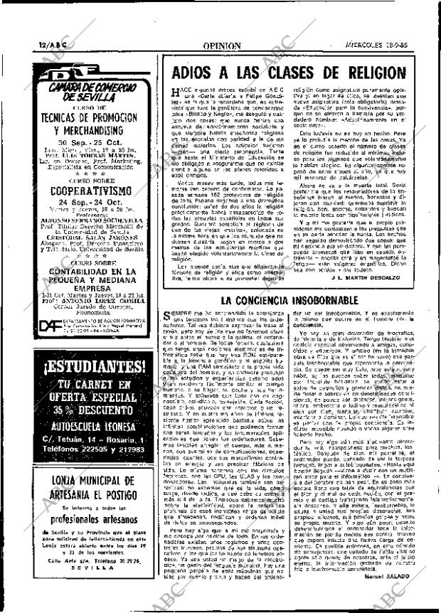 ABC SEVILLA 18-09-1985 página 12