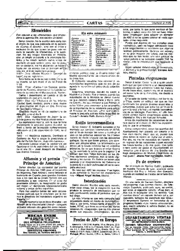 ABC MADRID 21-09-1985 página 18