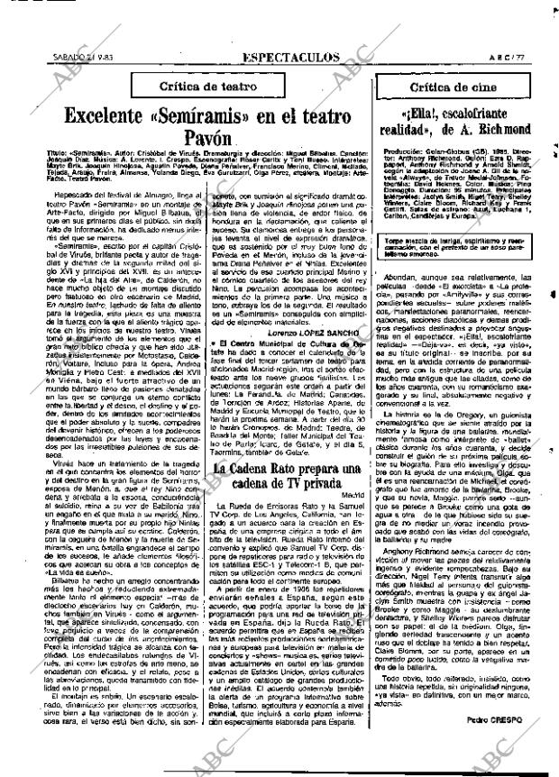 ABC MADRID 21-09-1985 página 77