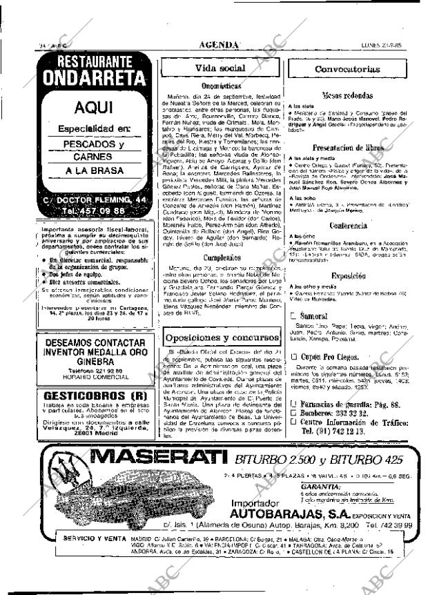 ABC MADRID 23-09-1985 página 34