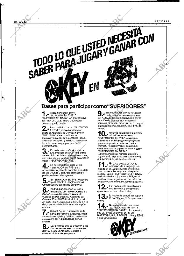 ABC MADRID 23-09-1985 página 68