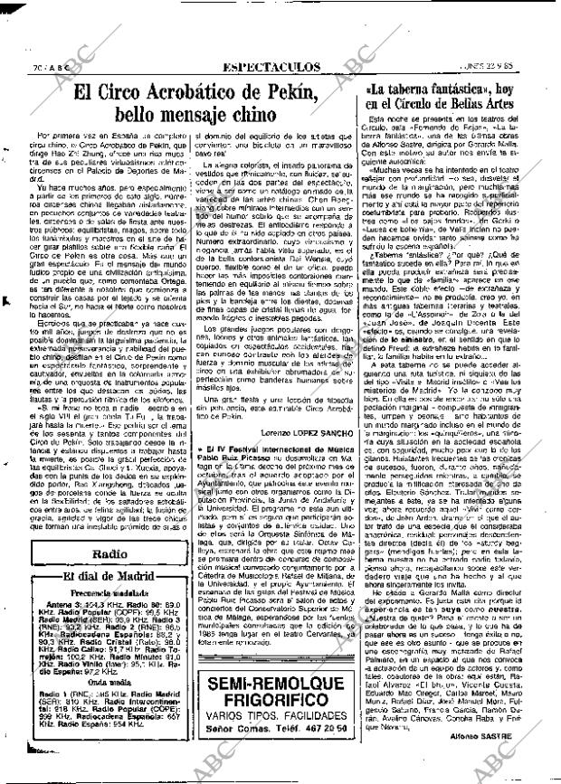 ABC MADRID 23-09-1985 página 70