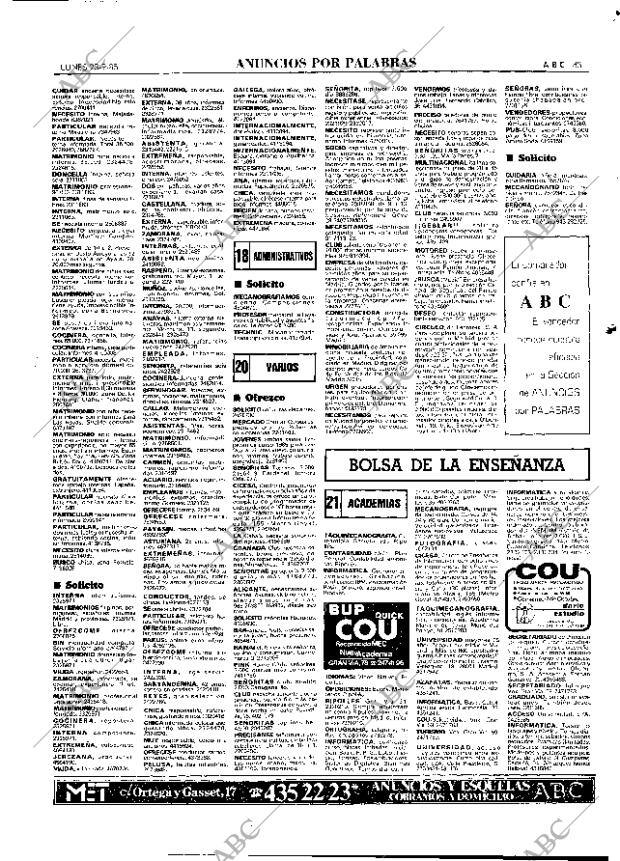 ABC MADRID 23-09-1985 página 85