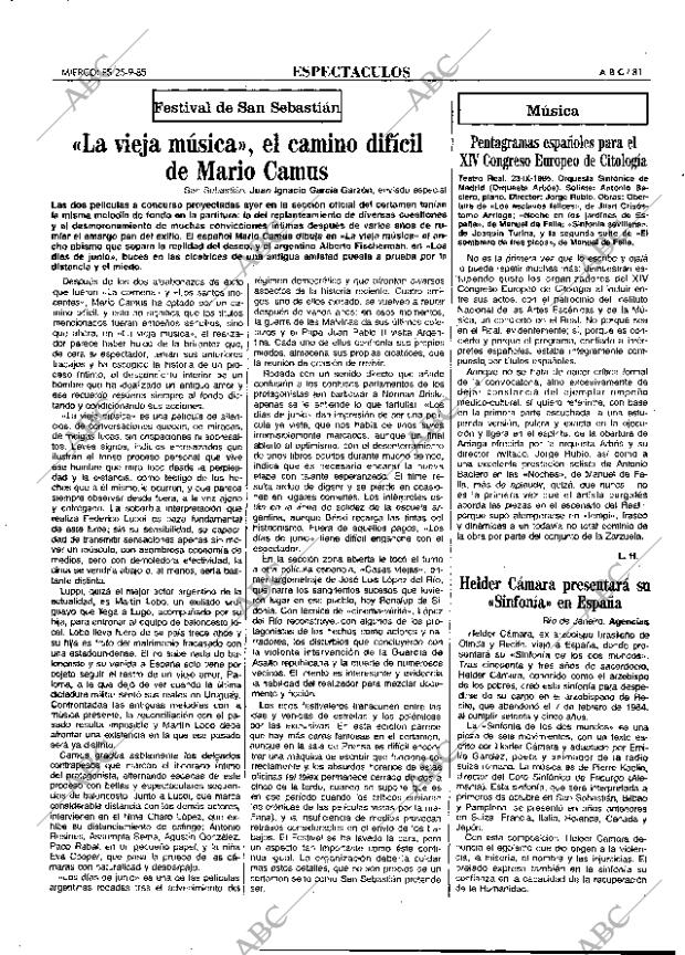 ABC MADRID 25-09-1985 página 81