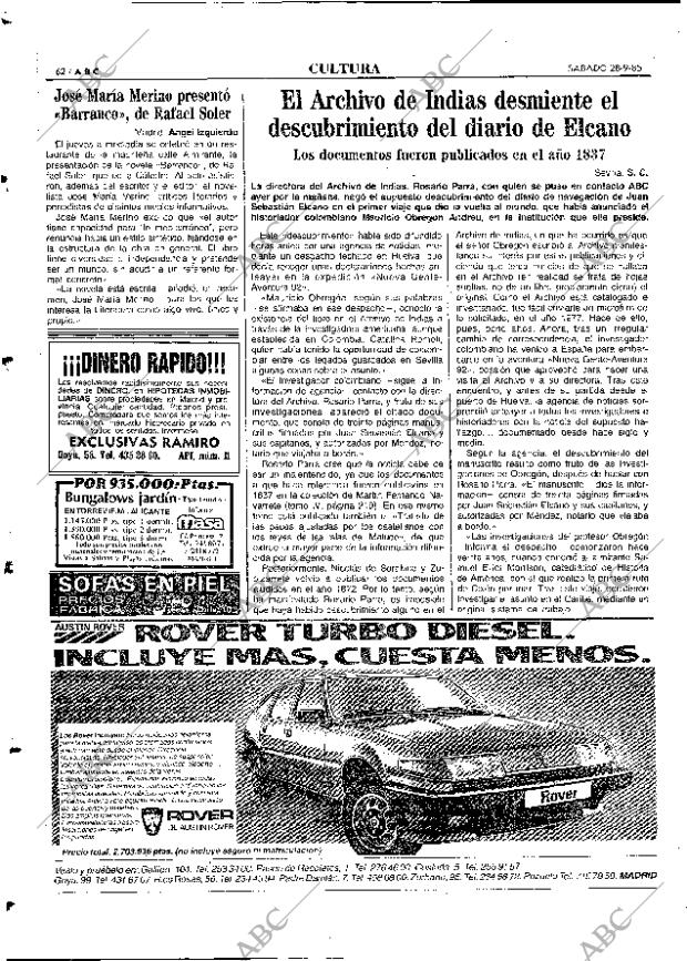 ABC MADRID 28-09-1985 página 62