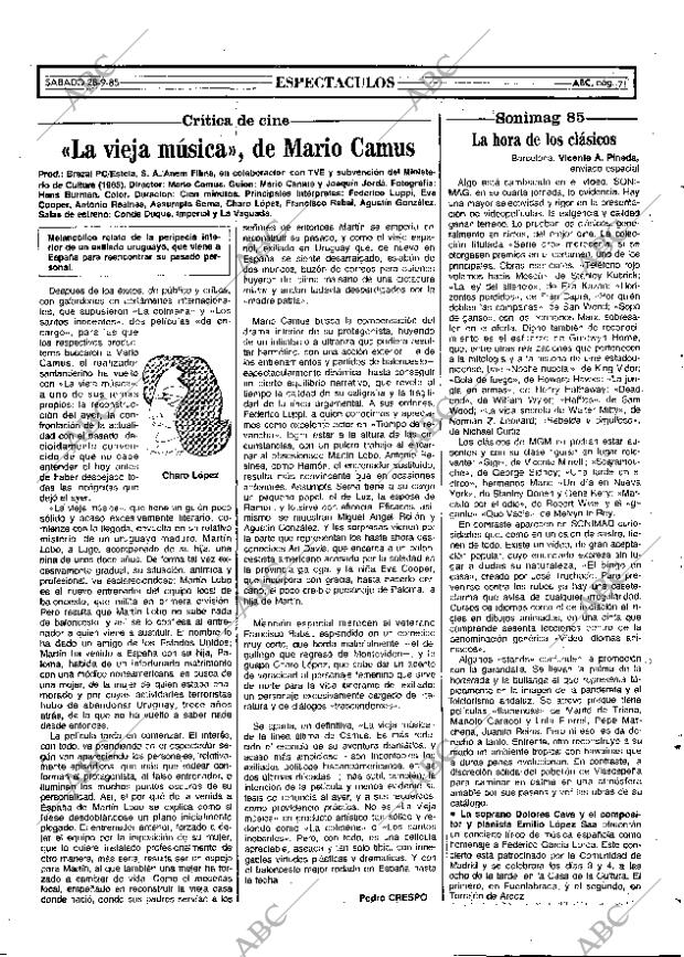 ABC MADRID 28-09-1985 página 71