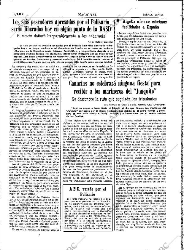 ABC SEVILLA 28-09-1985 página 18