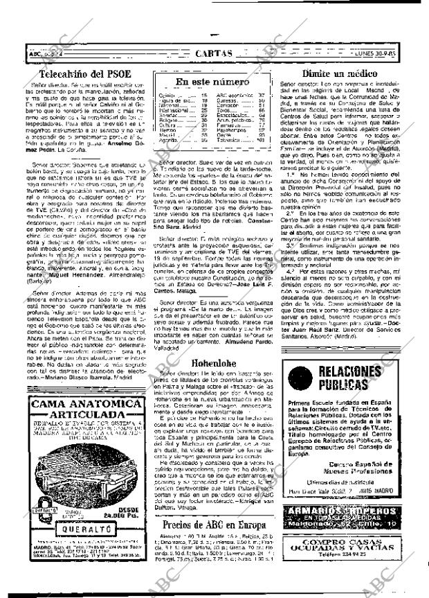 ABC MADRID 30-09-1985 página 14