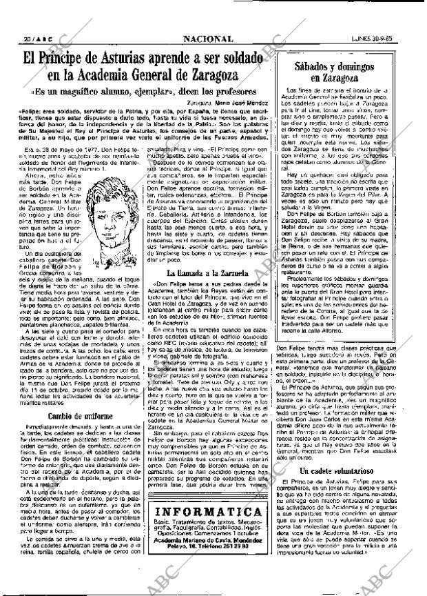 ABC MADRID 30-09-1985 página 20