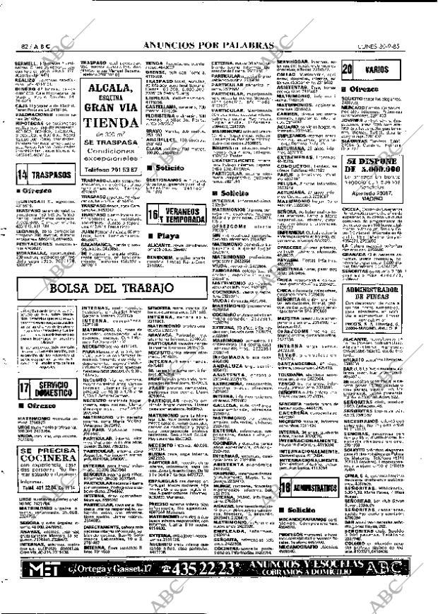 ABC MADRID 30-09-1985 página 82