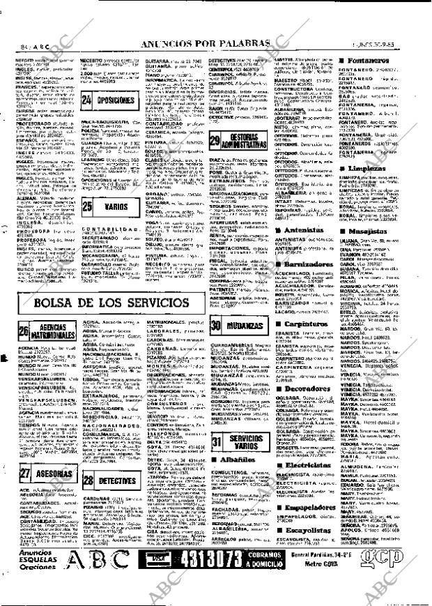 ABC MADRID 30-09-1985 página 84