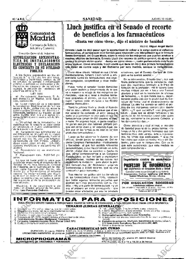 ABC MADRID 10-10-1985 página 40