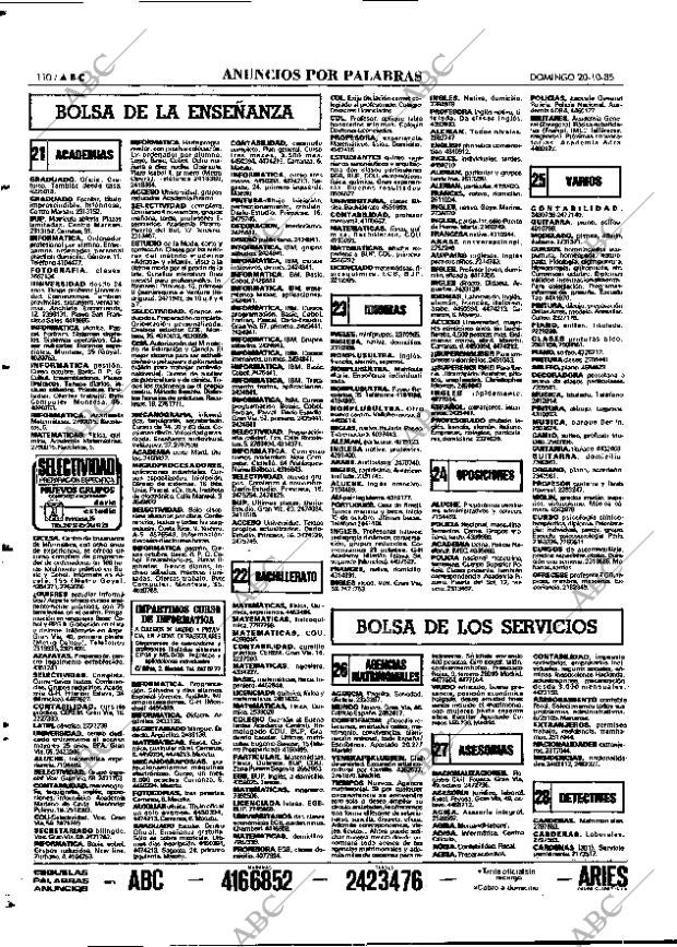 ABC MADRID 20-10-1985 página 110