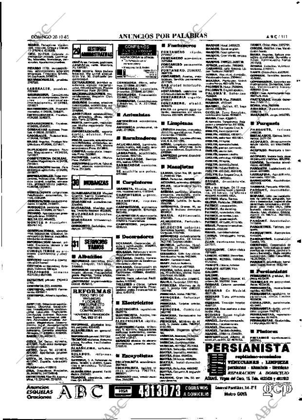 ABC MADRID 20-10-1985 página 111