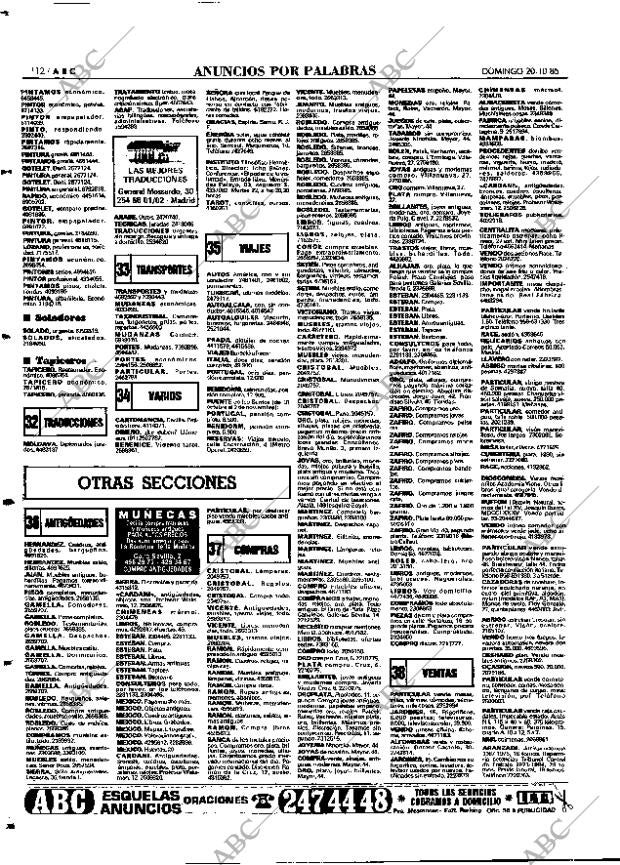 ABC MADRID 20-10-1985 página 112