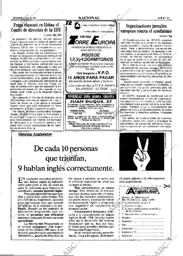 ABC MADRID 20-10-1985 página 41