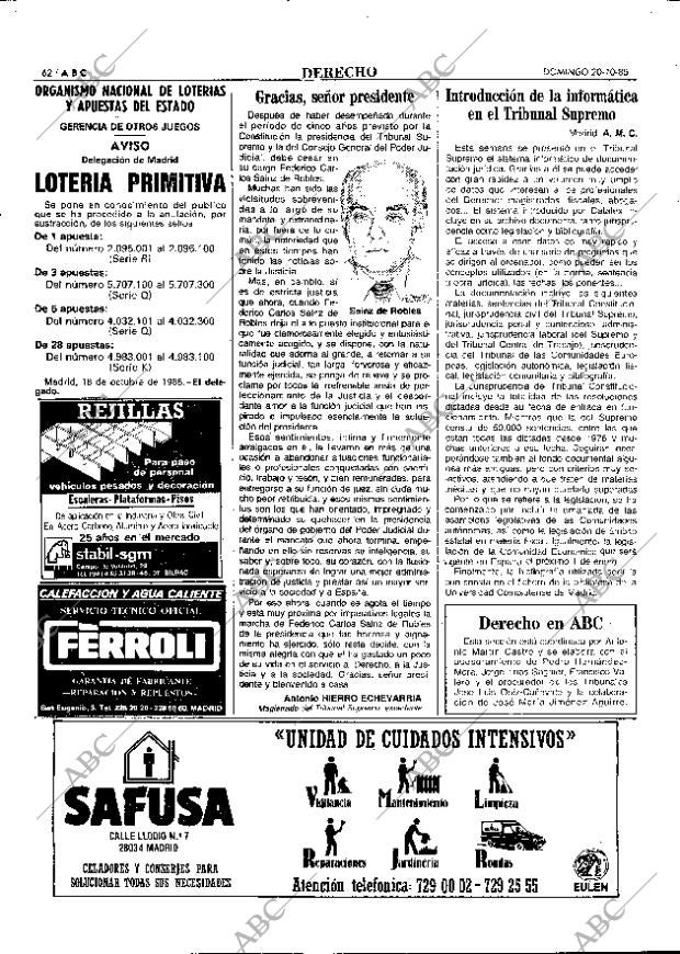 ABC MADRID 20-10-1985 página 62